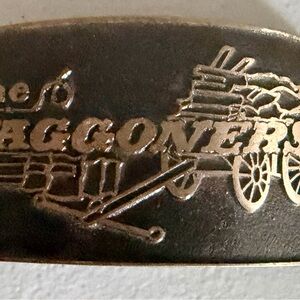 Vintage The Waggoners Trucking Co. Solid Bronze Belt Buckle